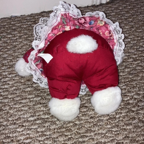 Dan Dee 1990 Vintage White Bear with Floral Dress Preloved - Picture 4 of 5